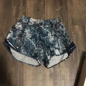 Lululemon green and white printed shorts